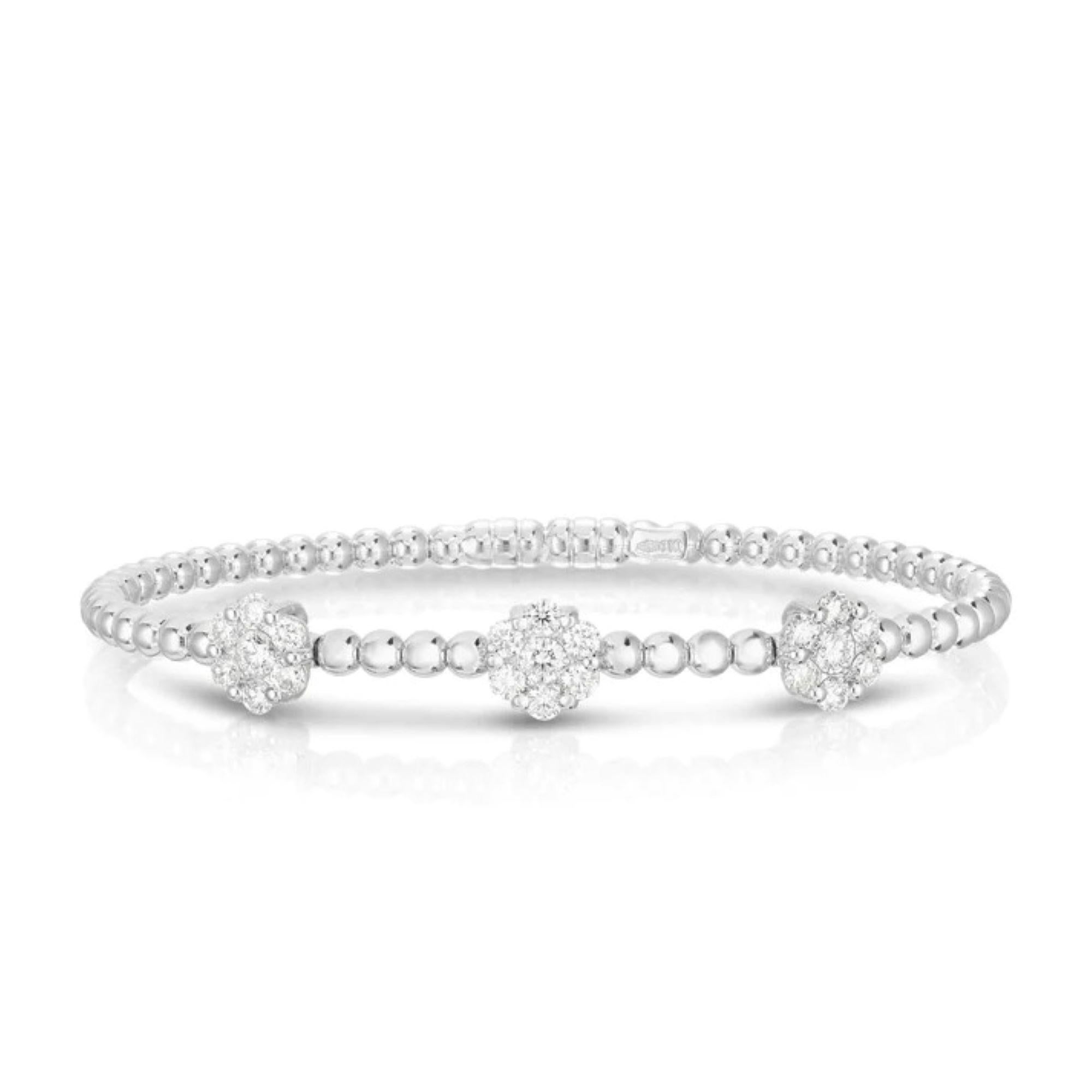 Bracelet à double diamant en or rose 18 carats, fait à la main en Italie en vente 5