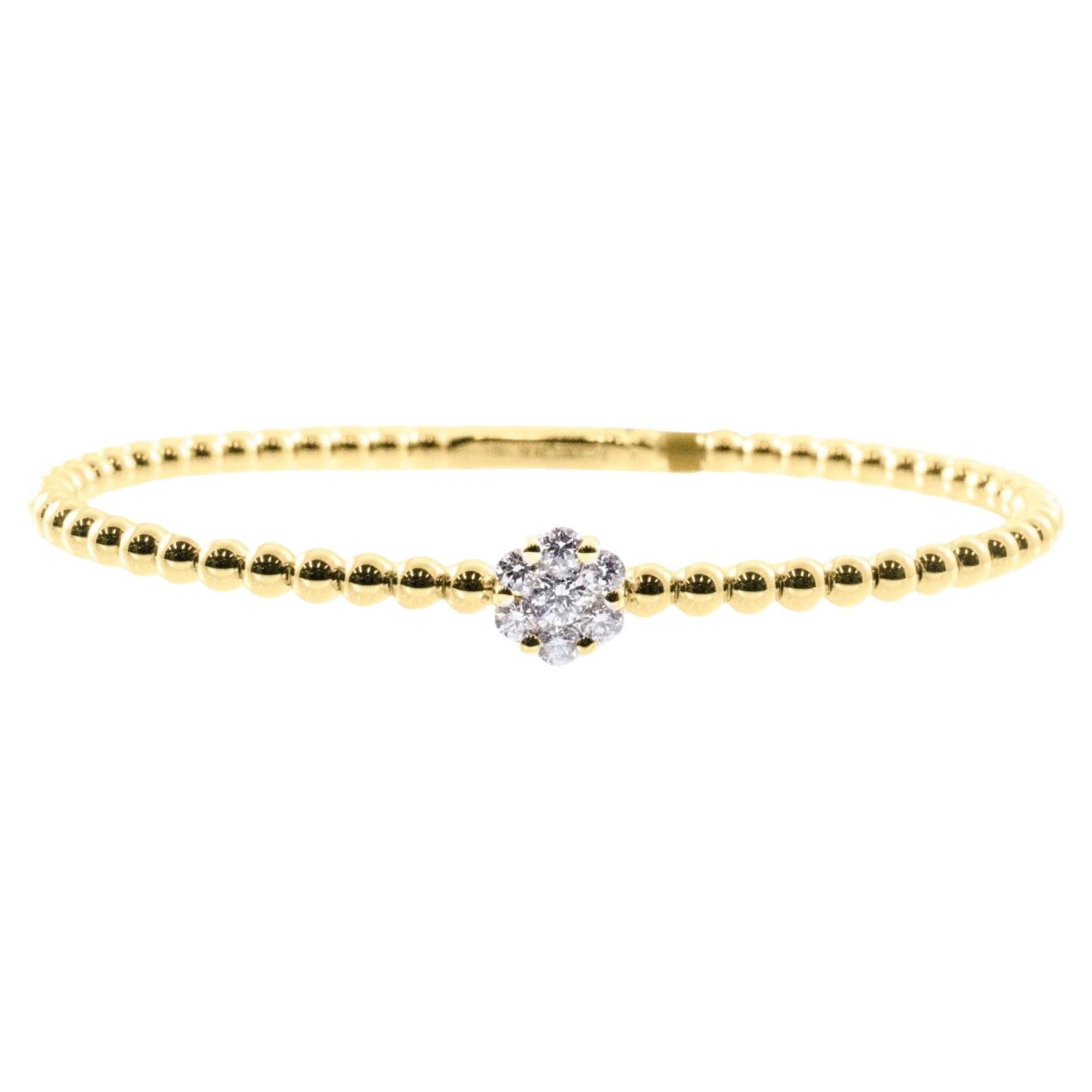 Bracelet à double diamant en or rose 18 carats, fait à la main en Italie Pour femmes en vente