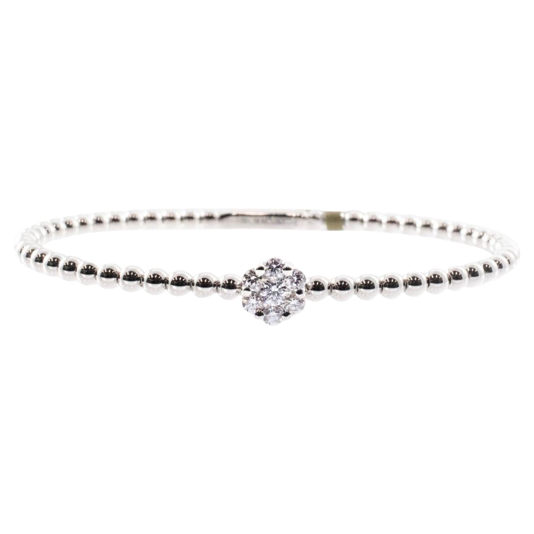 Bracelet à double diamant en or rose 18 carats, fait à la main en Italie en vente 2