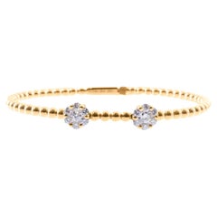 Bracciale con doppio diamante a grappolo in oro rosa 18 carati, realizzato a mano in Italia