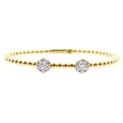 Bracciale con doppio cluster di diamanti in oro giallo 18 carati, realizzato a mano in Italia