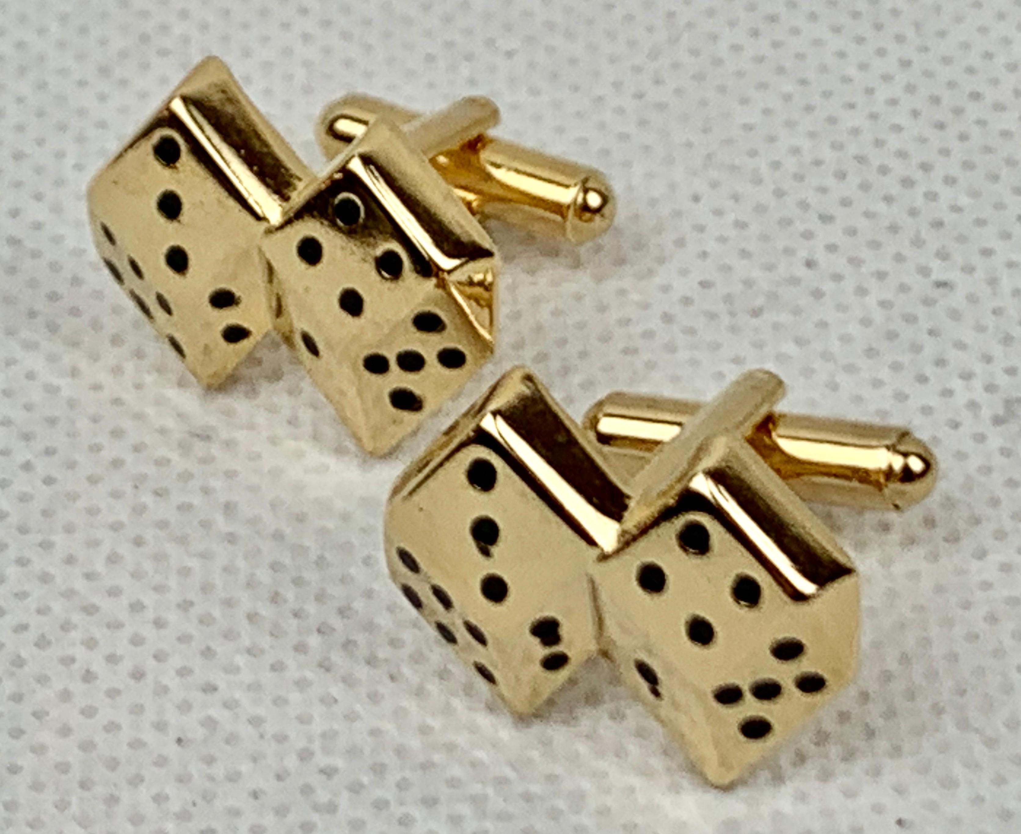 For the card player............Vintage double dice gold filled cufflinks with 