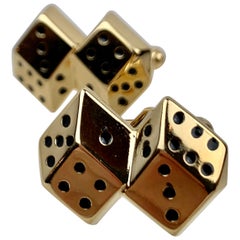 A Pair of Double Dice Pattern Gold Filled Cufflinks, USA, c. 1970s