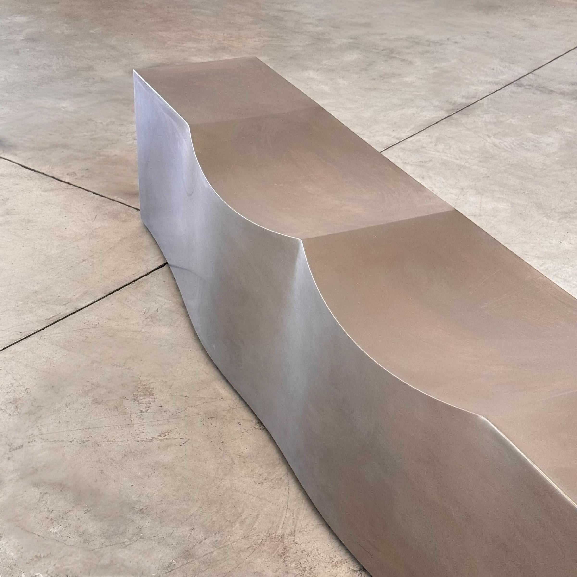 Stainless Steel “Double Dip” Bench by Chris Howker for B&B Italia, 2004 Sculptural, Discontinued For Sale