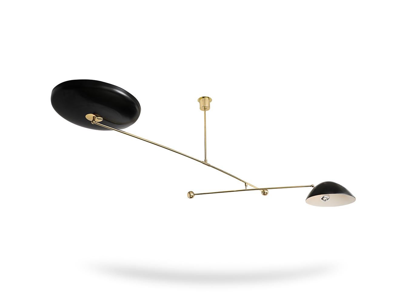 Hand-Crafted Double Dish Mobile Fixture by Fedele Papagni