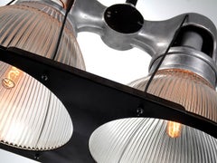 Double Dome Holophane Chandelier