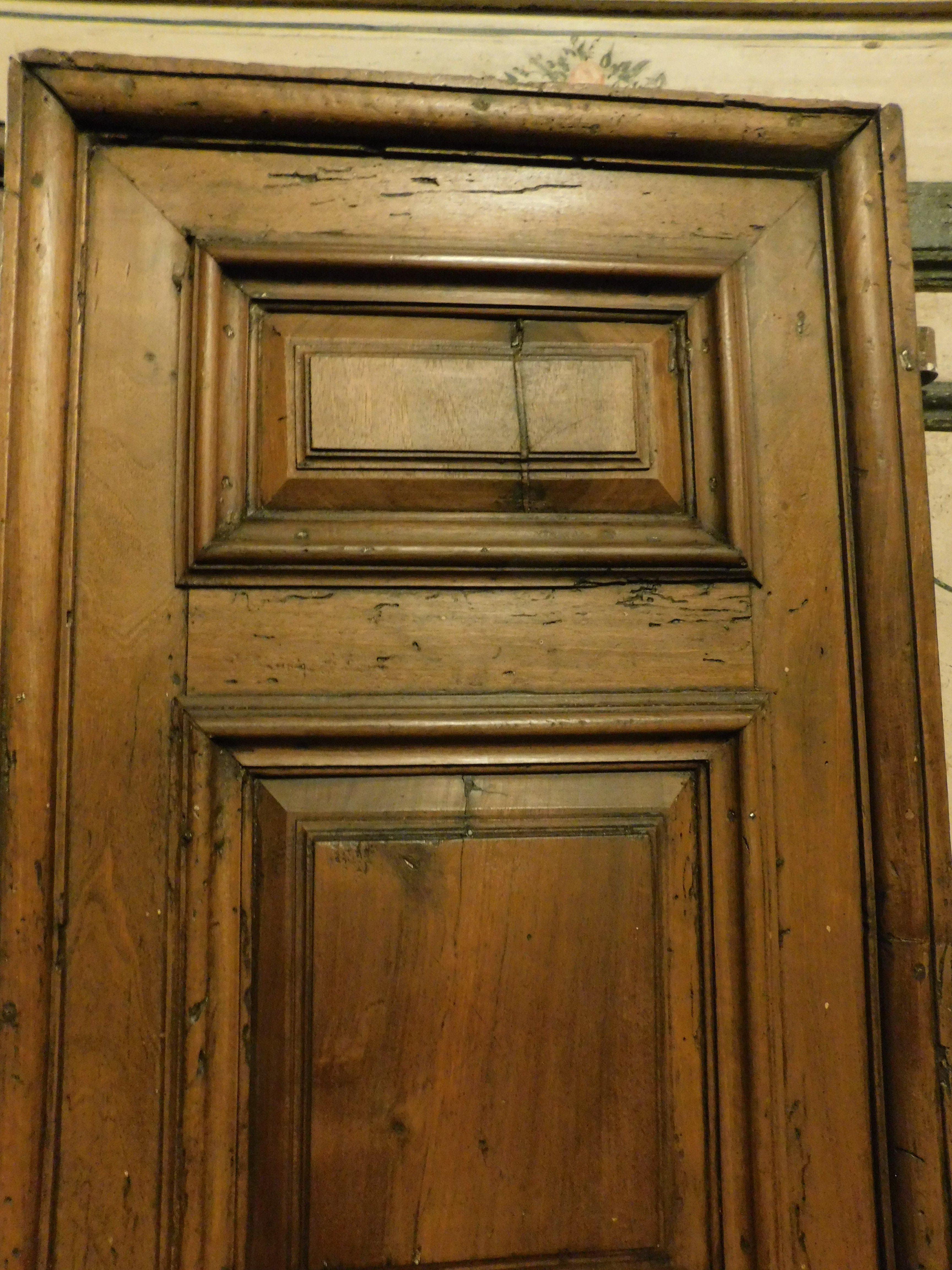 Noyer Double porte en Wood Wood, deux vantaux à panneaux, Italie en vente