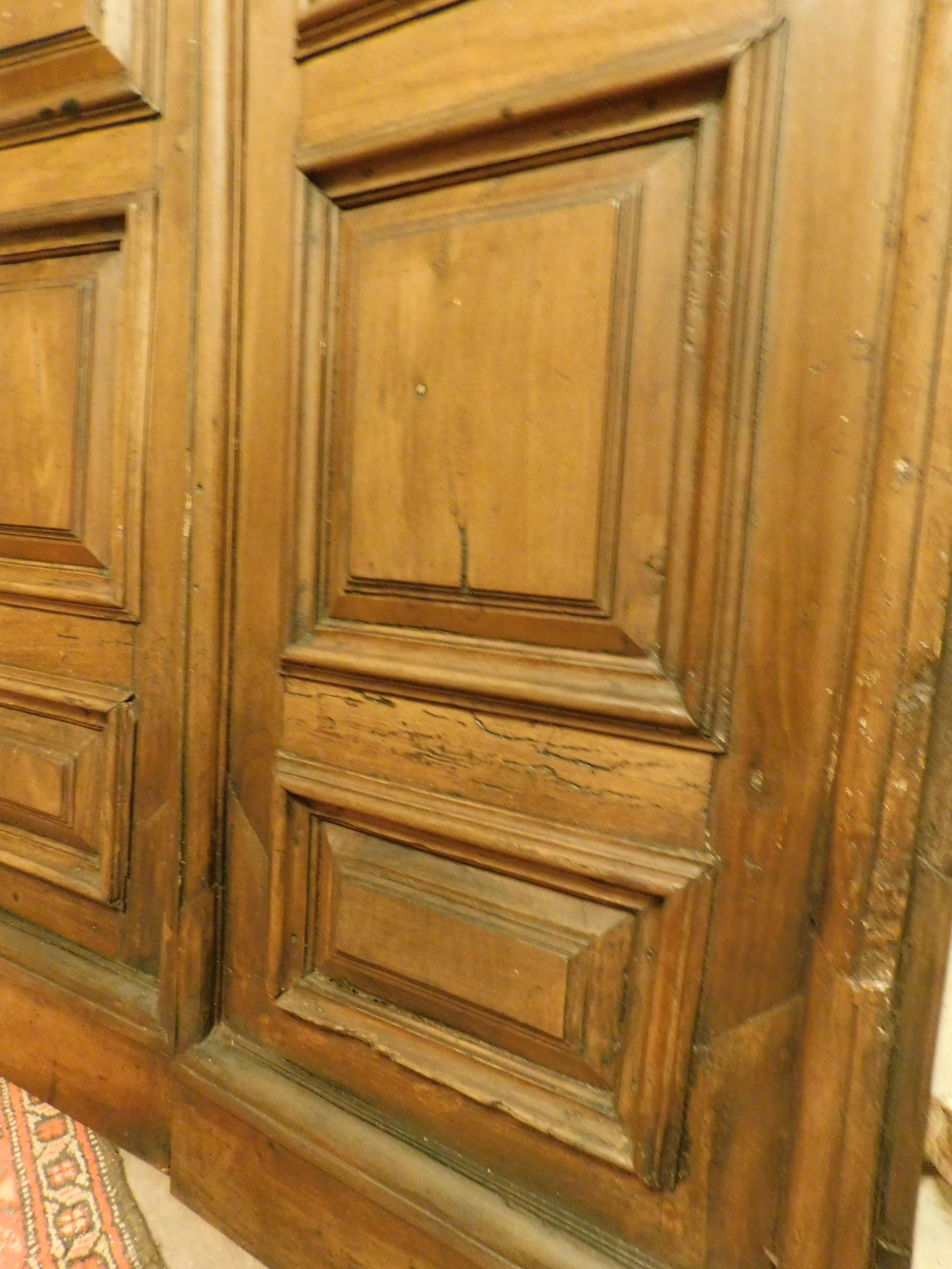 Double porte en Wood Wood, deux vantaux à panneaux, Italie en vente 2