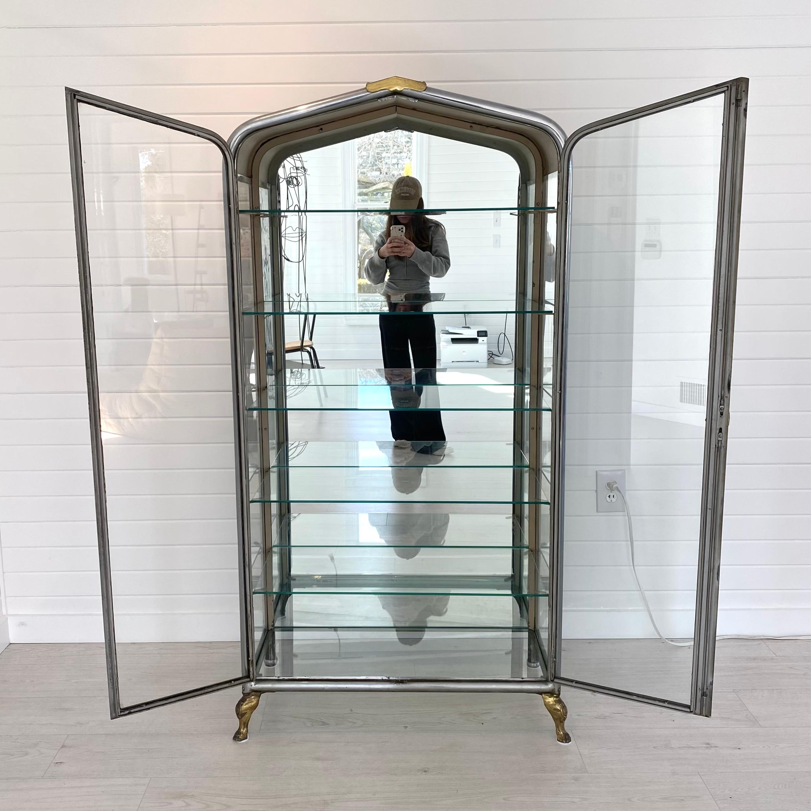 Double Door Iron and Glass Vitrine, 1920s Argentina For Sale 14