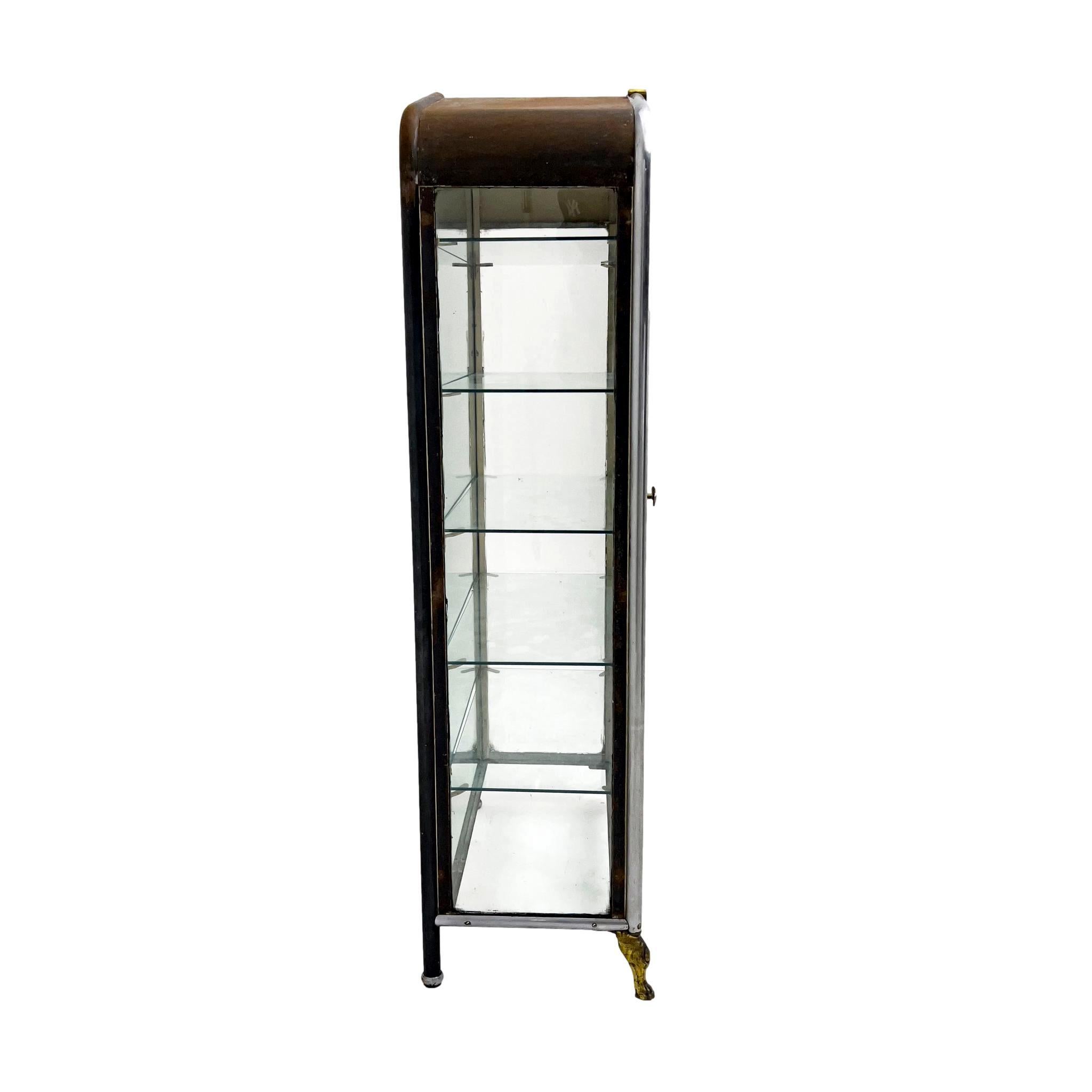 Double Door Iron and Glass Vitrine, 1920s Argentina In Good Condition For Sale In Los Angeles, CA