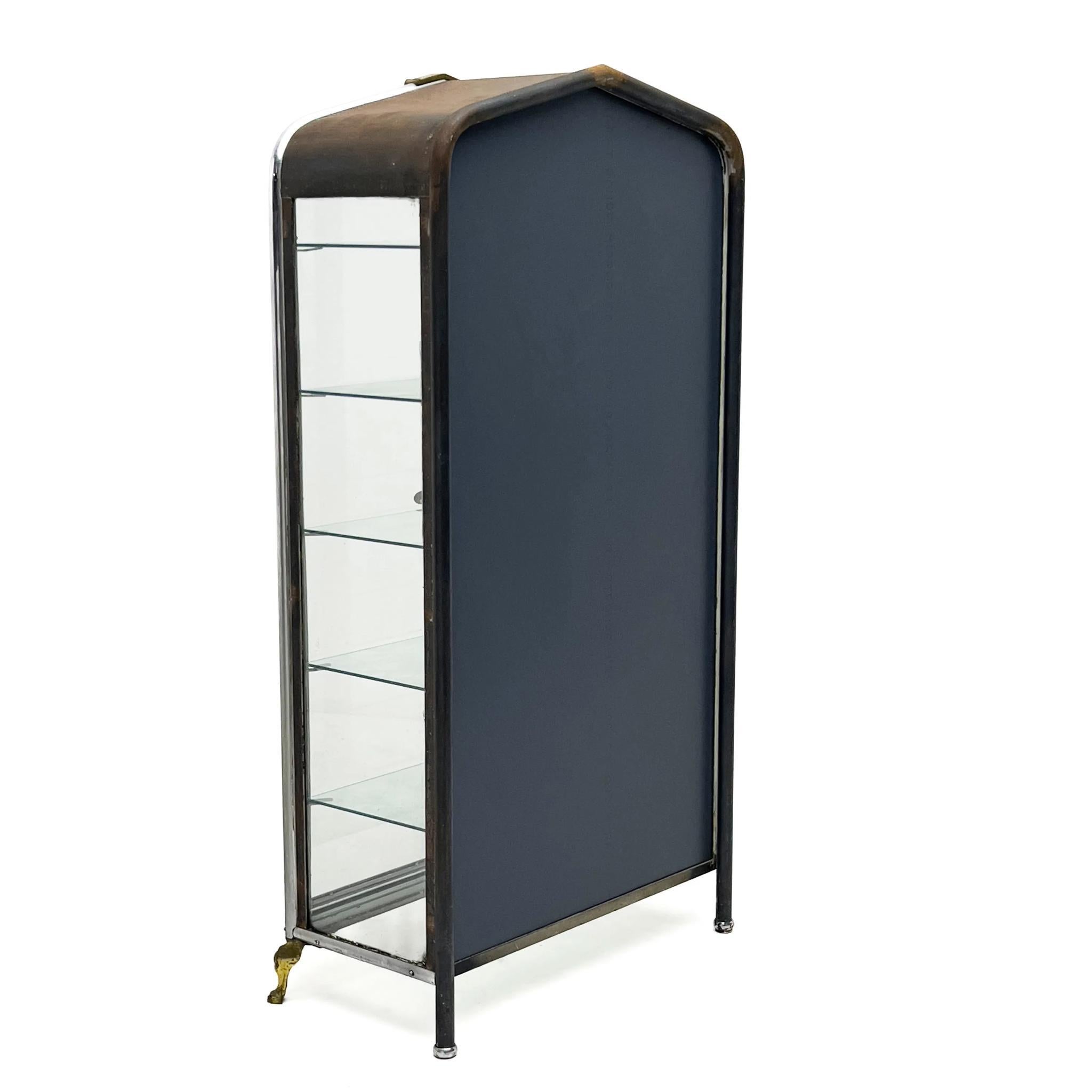 Early 20th Century Double Door Iron and Glass Vitrine, 1920s Argentina For Sale