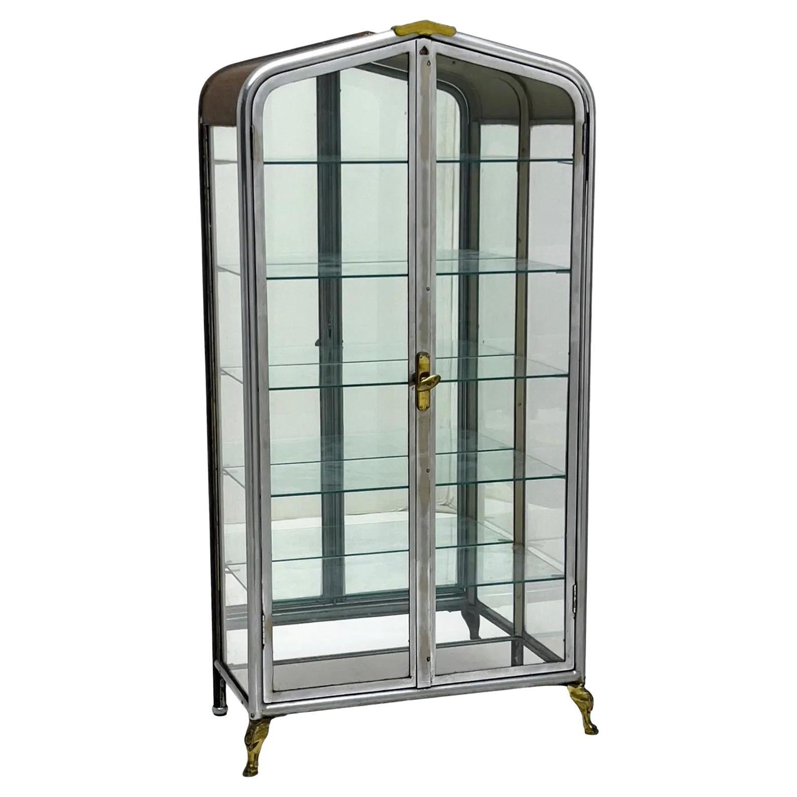 Double Door Iron and Glass Vitrine, 1920s Argentina