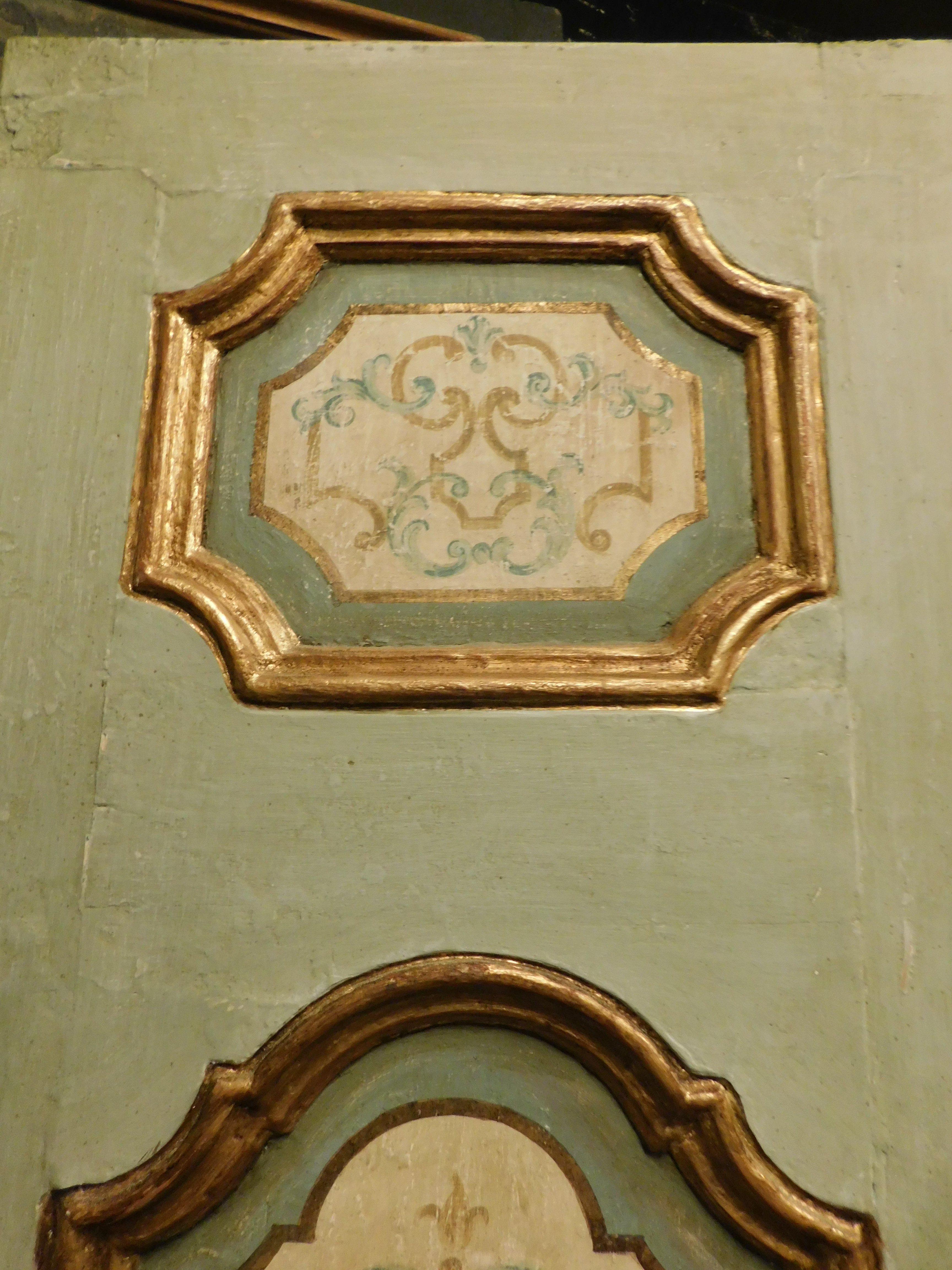 Puertas dobles de madera ricamente pintada, dorso lacado, Italia en Bueno estado para la venta en Cuneo, Italy (CN)