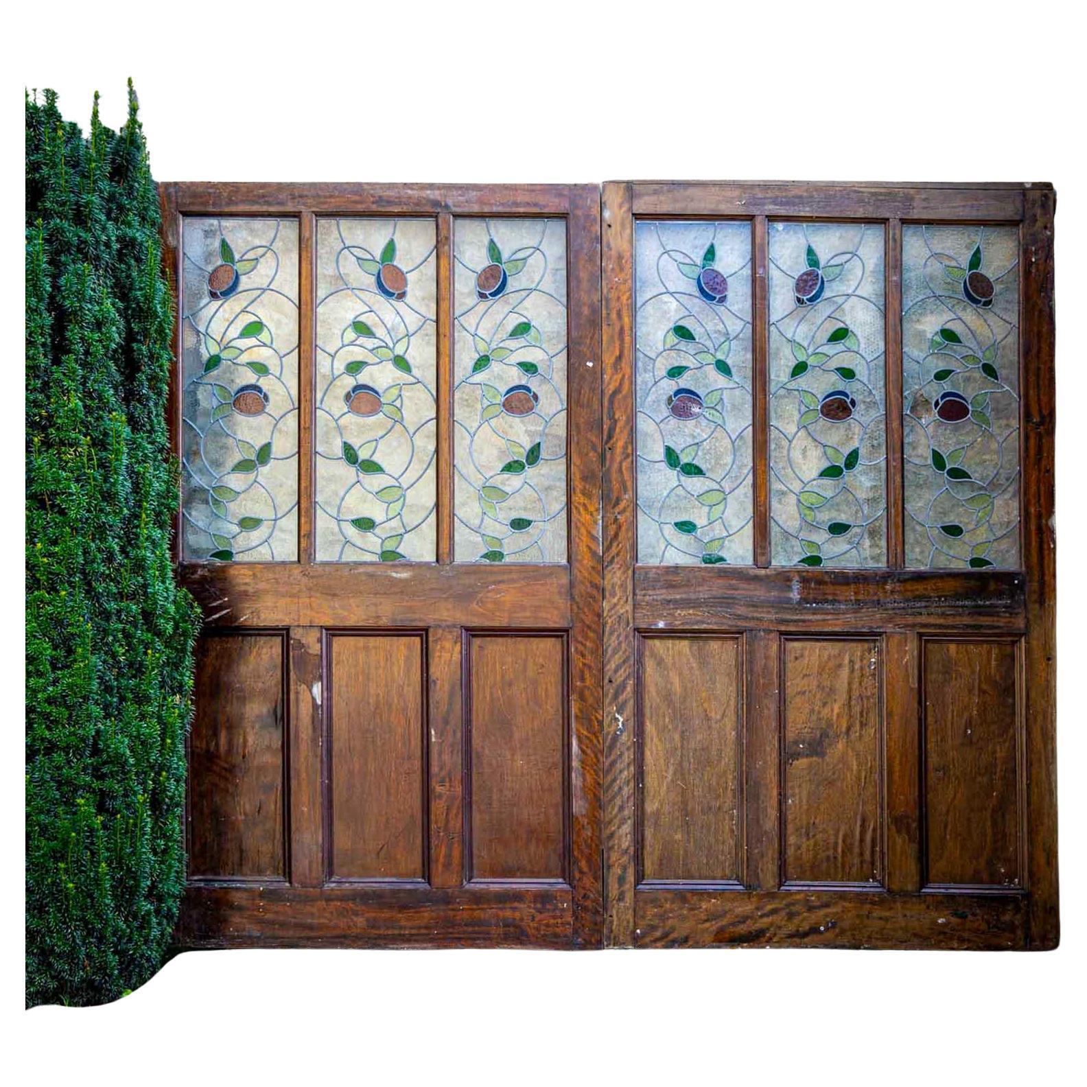 Double Doors with stained glass windows, 1st Half 20th Century