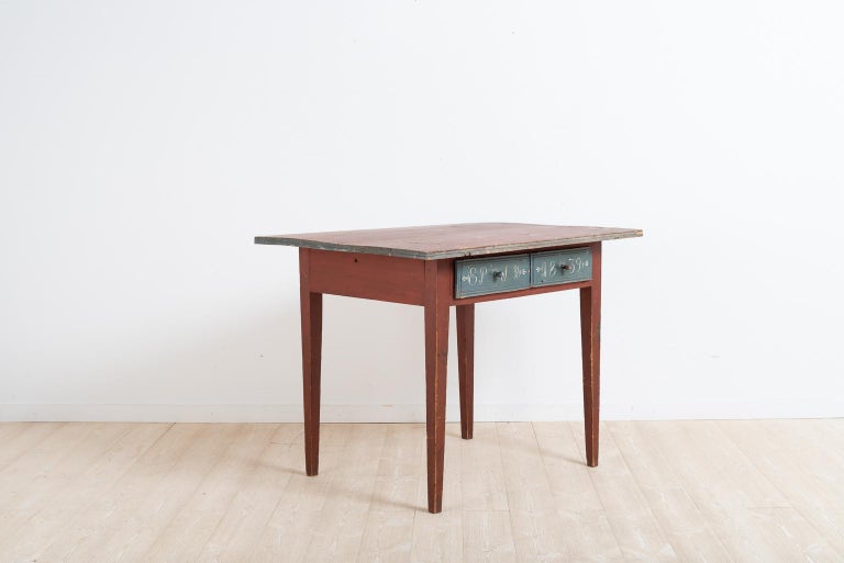 Double Drawer Writers Table from Hälsingland, Sweden For Sale at 1stDibs
