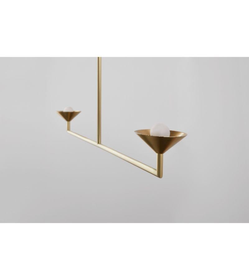 Bronzed Double Drop Pendant Light by Volker Haug For Sale