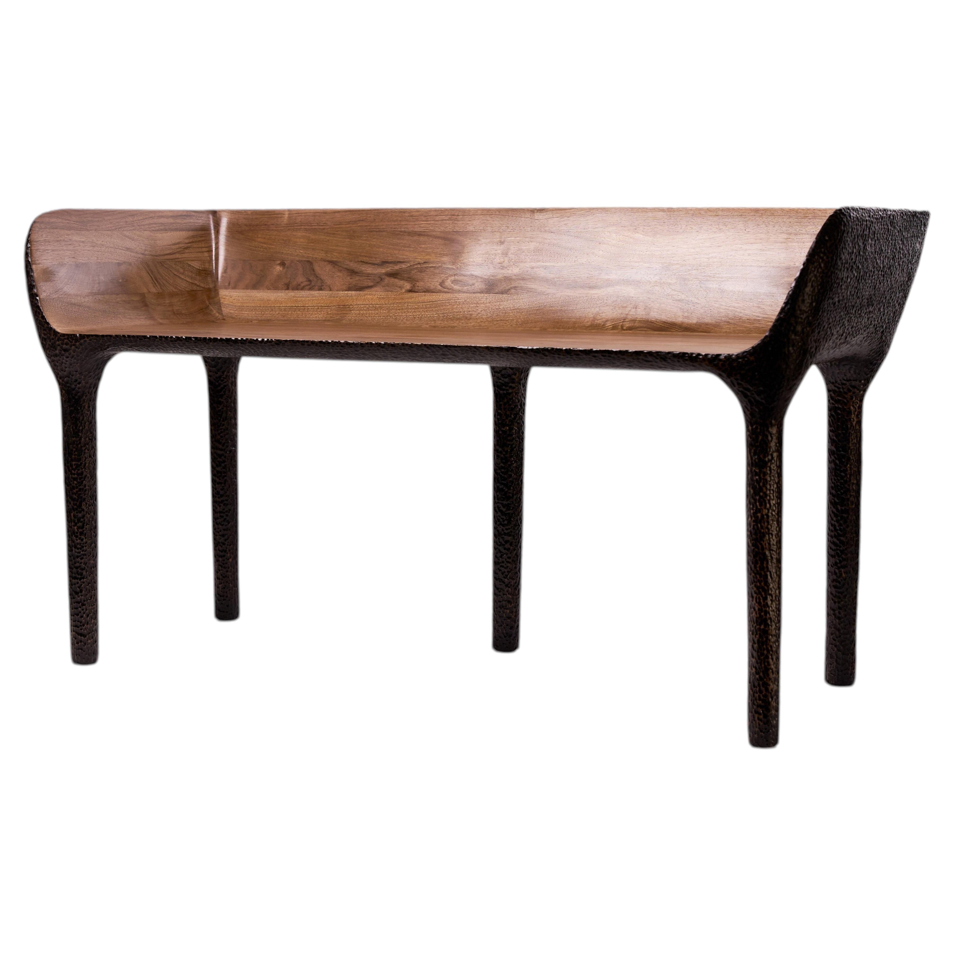 Doppelter Dualités-Sessel von Antoine Maurice, Nussbaum, Minimalistisches Design im Angebot