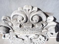 Double Eagle Cartouche Plaque in Carved Limestone