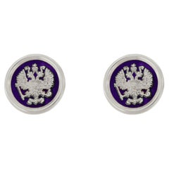 Double Eagle Cufflinks in 14k White Gold with Lapis Lazuli