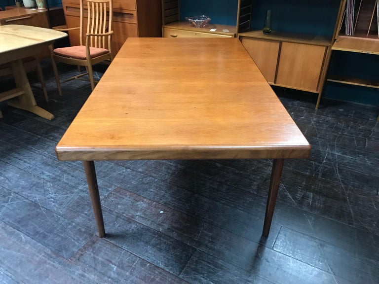 Double Extending British Midcentury Teak Dining Table by Younger of