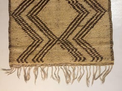 Double Face Berber Beni Ourain Rug Natural Wool Brown and White