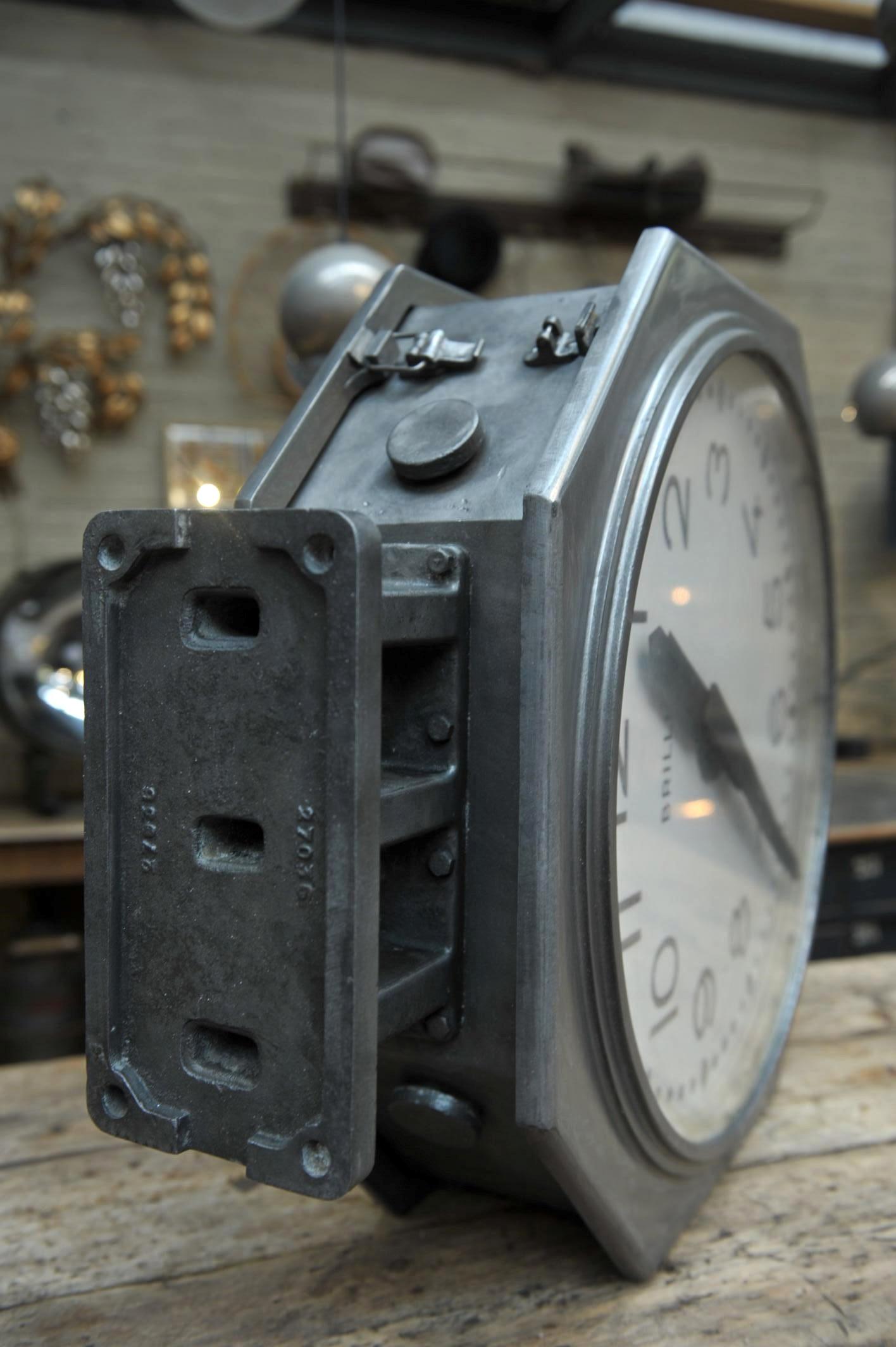 large double sided station clock