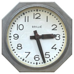 Double Face Brillié Large  Train Station Clock, circa 1950