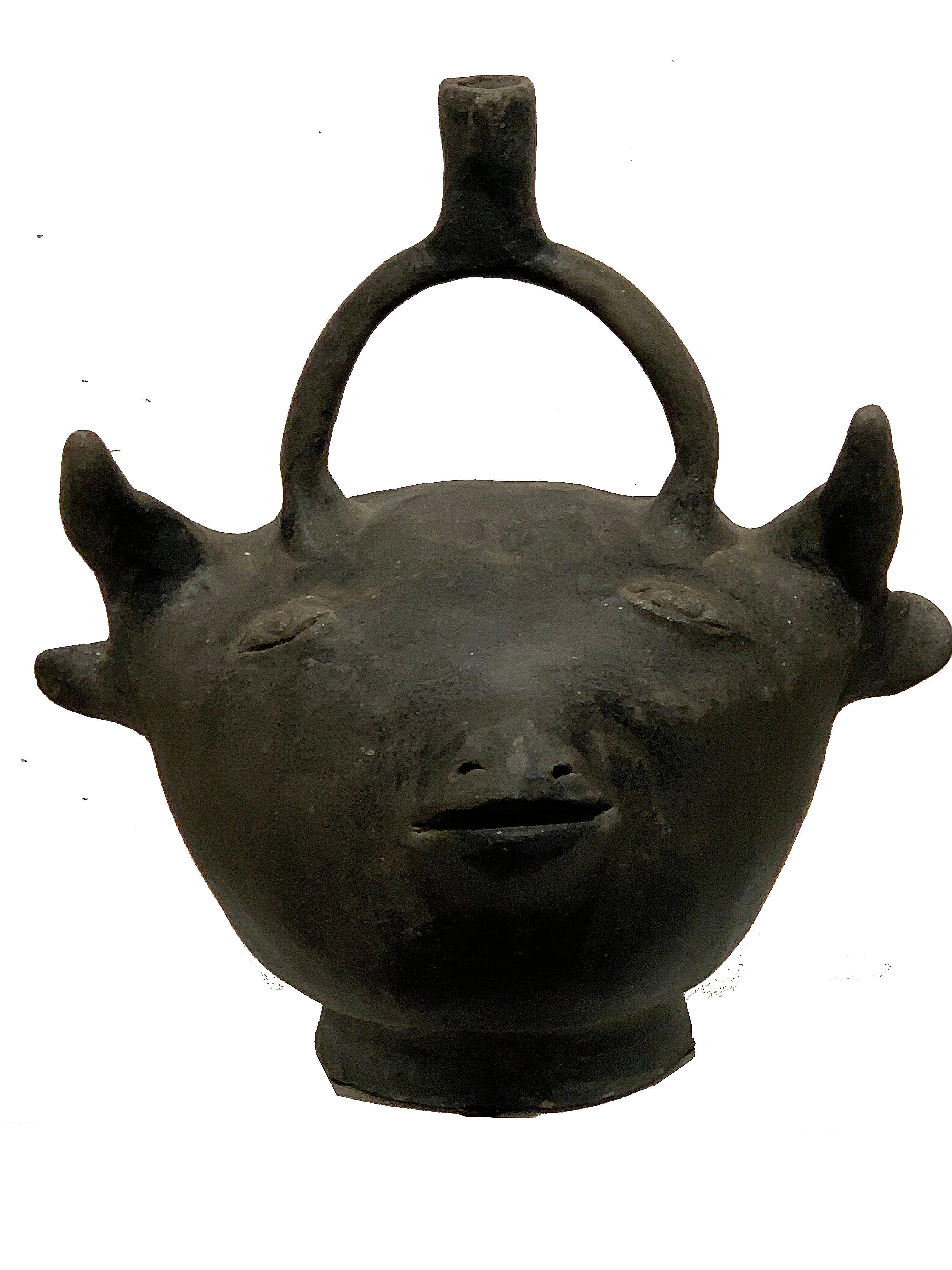 Double Face Bull and Devil Ceramic Sculpture, Piggy Bank 1
