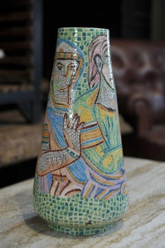 Double Face Decor Porcelain Vase, circa 1970