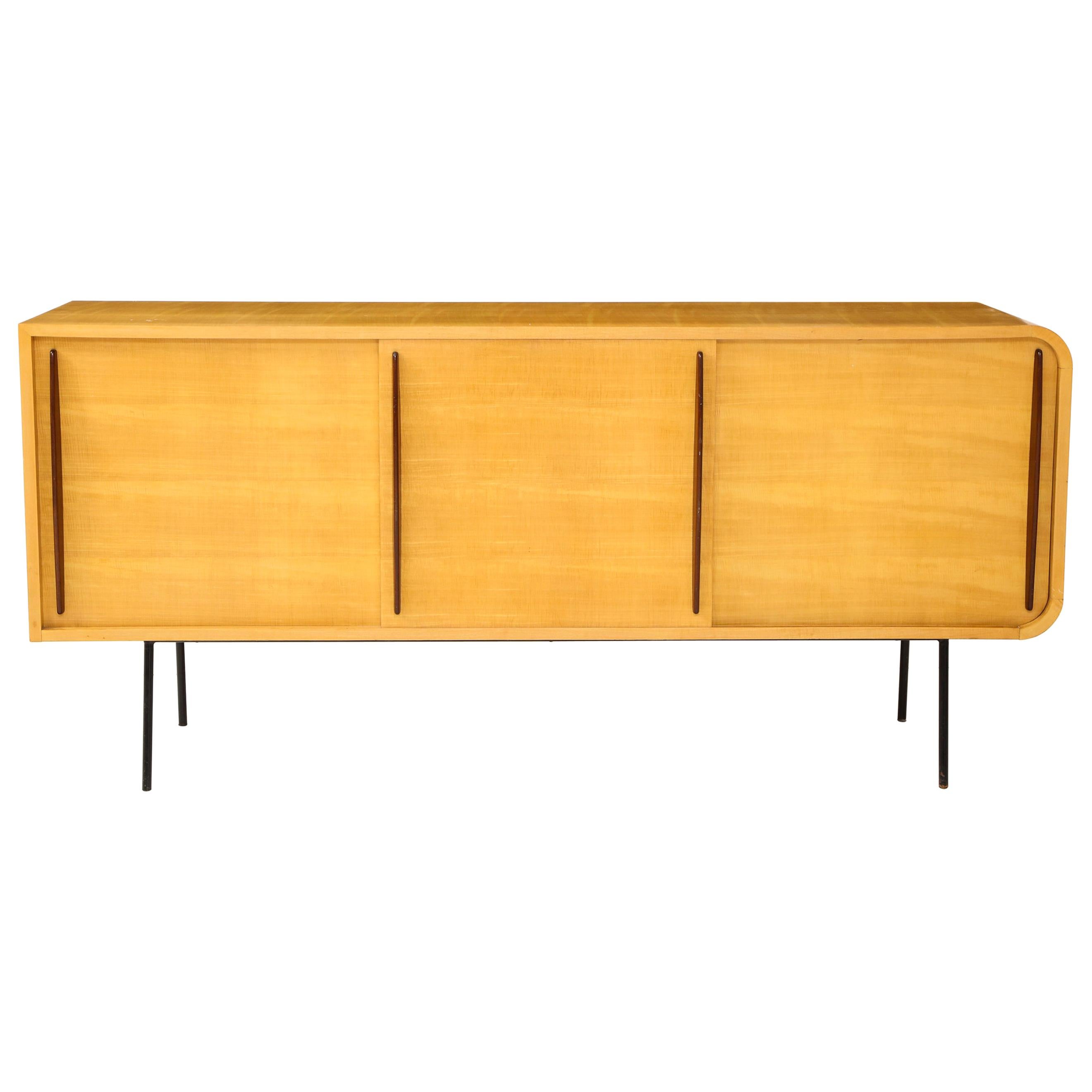 Double-Faced Sycamore Cabinet by Raphael Raffel, France, 20th Century For Sale
