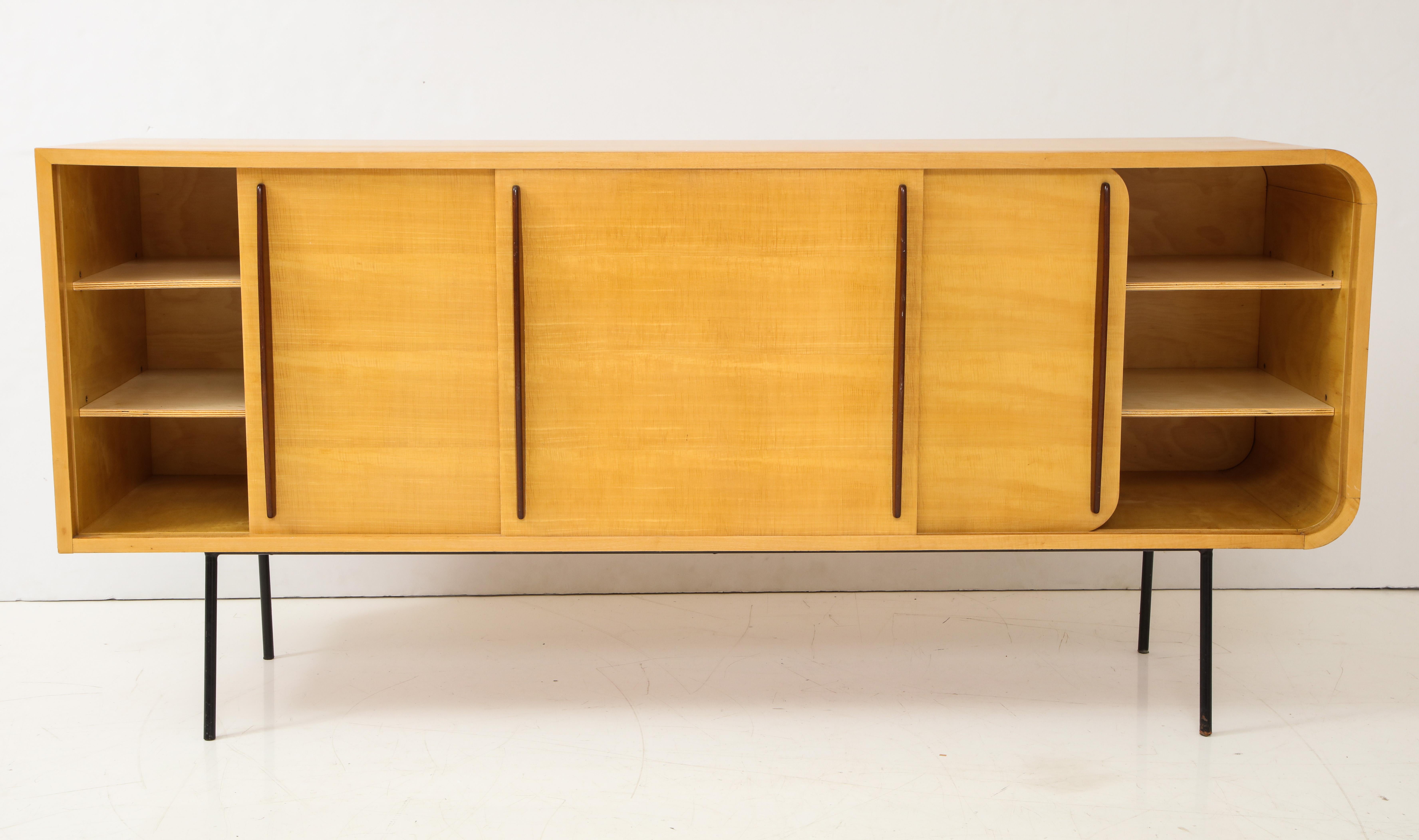 French Double-Faced Sycamore Cabinet by Raphael Raffel, France, 20th Century For Sale