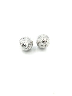 Double Faceted 18 Karat White Gold Balls Front Back Earrings
