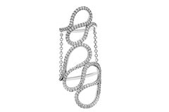 Double Finger Knuckle Pave Ring