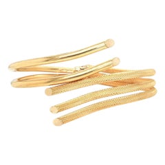 Double Finish Bypass Bangle Bracelet in 18K Yellow Gold Double Finish Bypass Bangle Bracelet in 18K Yellow Gold