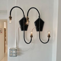 Double Fish Hook Sconces, 1950s France