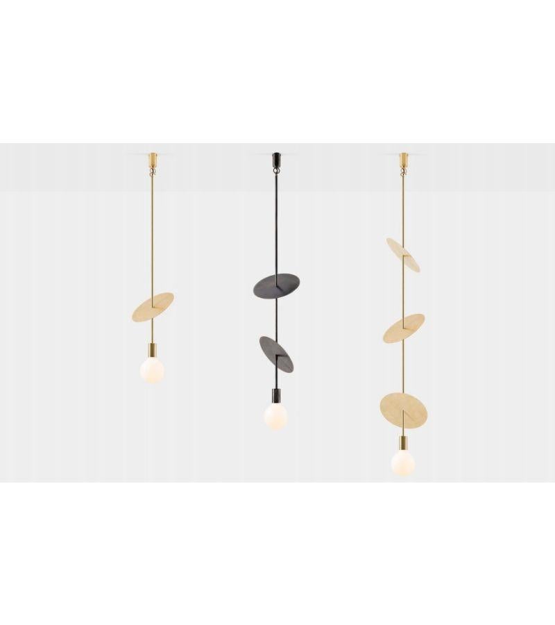 Blackened Double Flipside Solid Pendant Light by Volker Haug For Sale