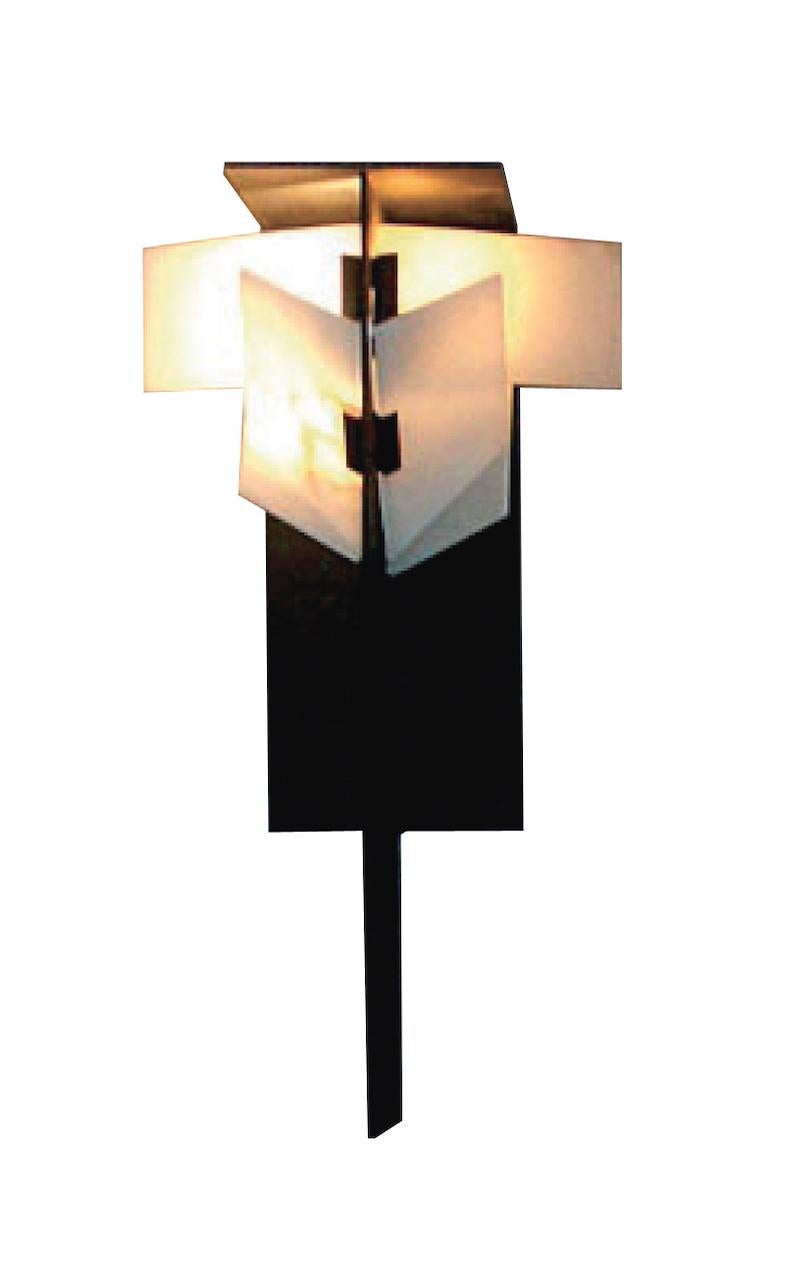 French Model DFL 122 Double Fly Wall Lamp by Pierre Chareau for MCDE For Sale