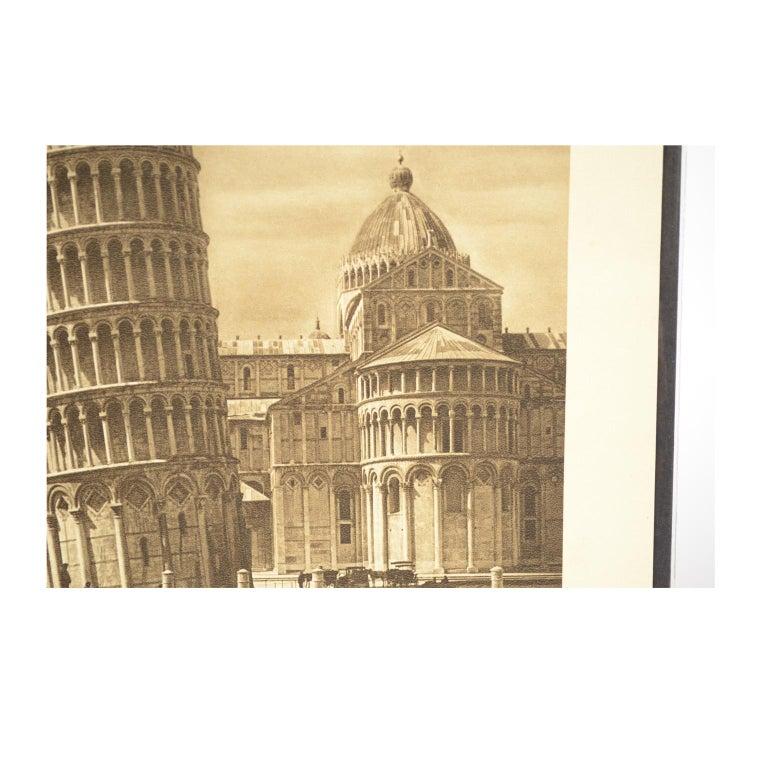 Double Front and Back Lithograph Depicting Portovenere and Pisa in Italy, 1930s For Sale 5