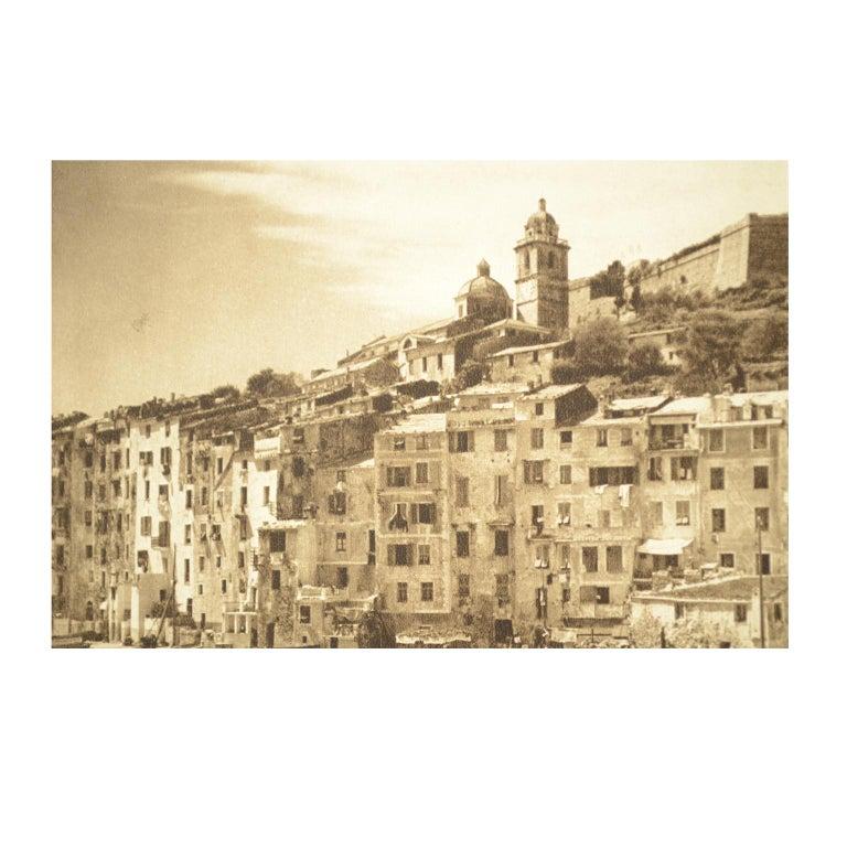 Double Front and Back Lithograph Depicting Portovenere and Pisa in Italy, 1930s In Good Condition For Sale In Milan, IT
