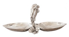 Doppio piatto da frutta o da dolci, Germania, Jugendstil, Art Nouveau, Liberty, 1900, WMF