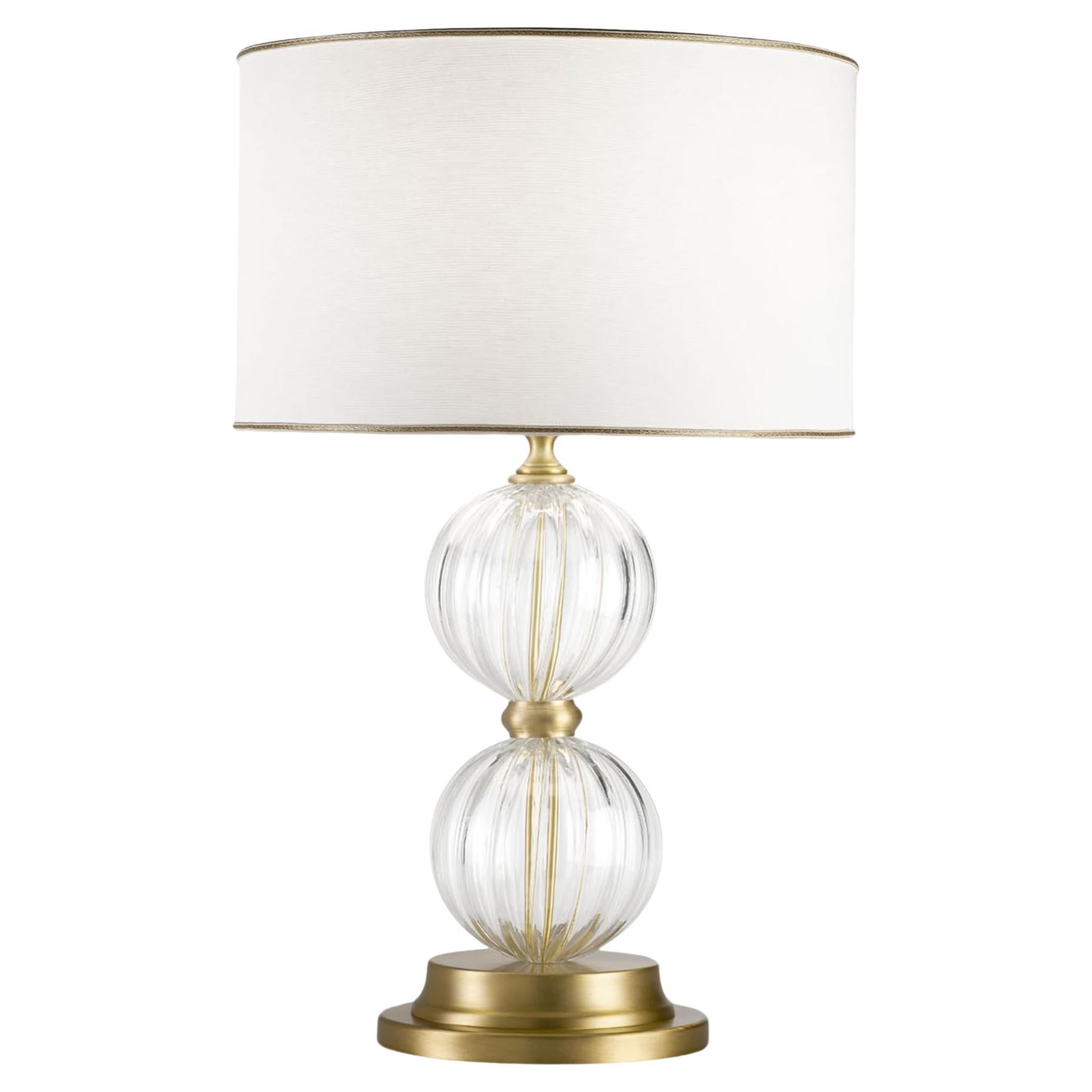 Double Glass Balls Table Lamp For Sale