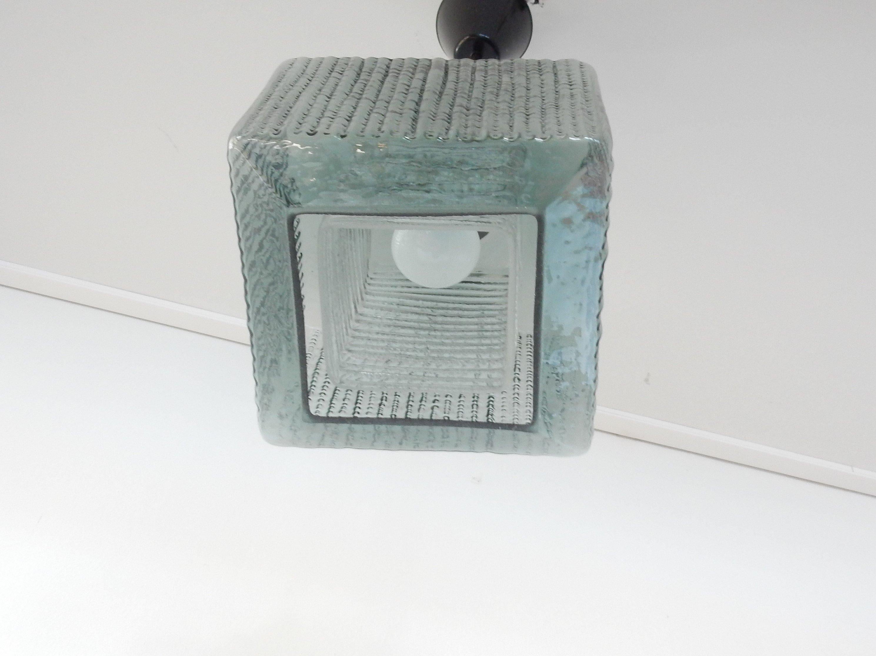 Mid-Century moderno Lampada a sospensione doppia in vetro nello stile di Carl Fagerlund per Orrefors, anni '60 in vendita