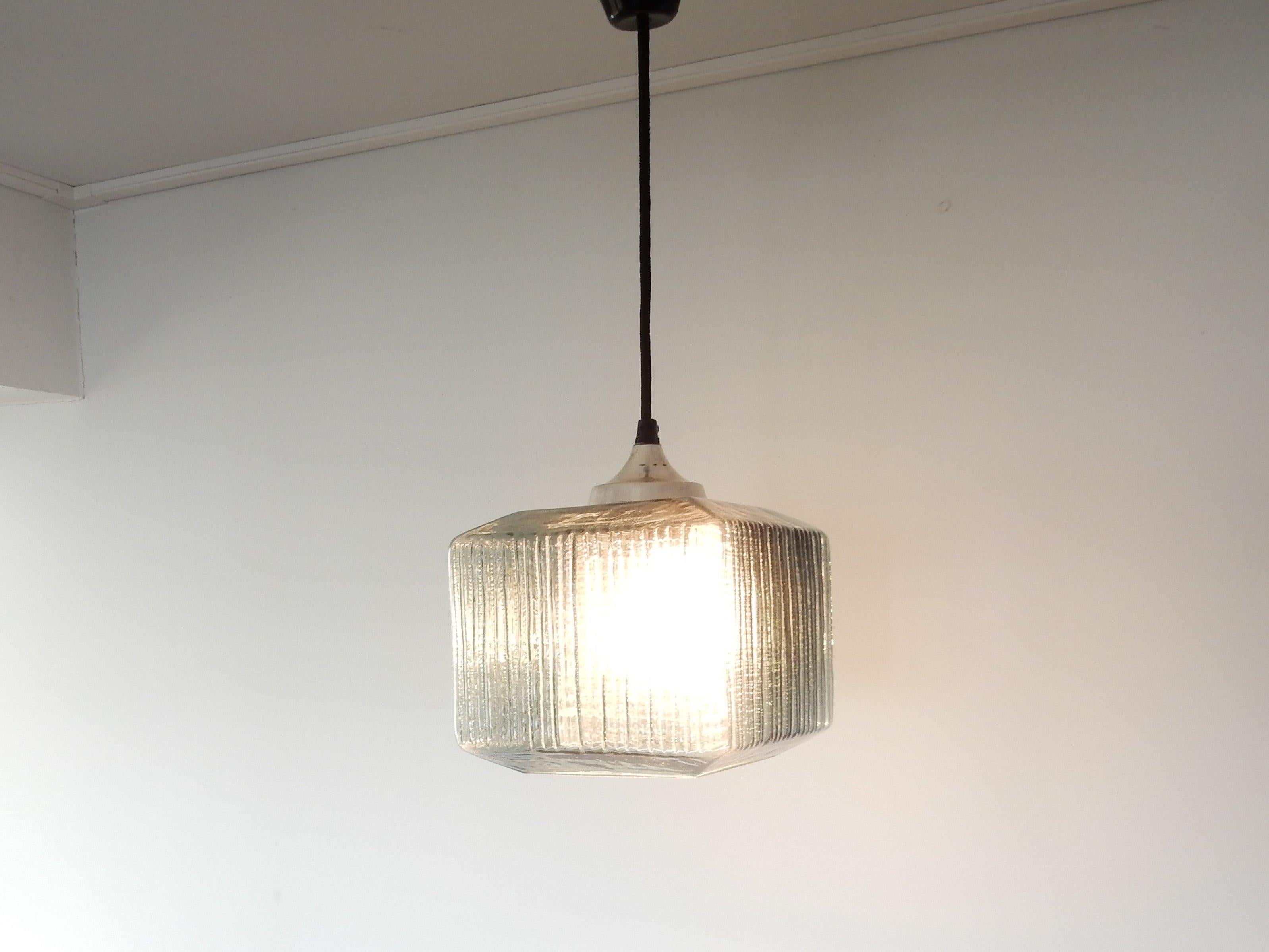Vetro Lampada a sospensione doppia in vetro nello stile di Carl Fagerlund per Orrefors, anni '60 in vendita