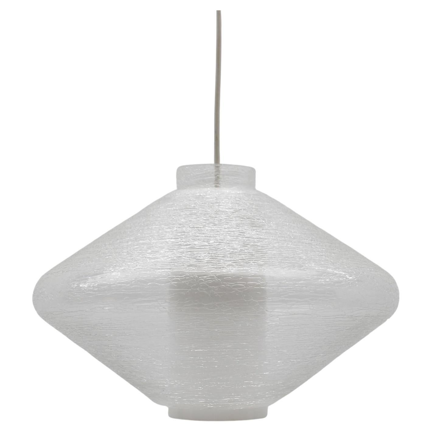 double abat-jour en verre opale et texturé dans le style Wagenfeld, années 1960 en vente