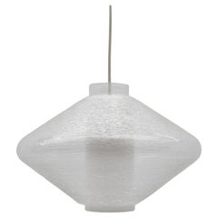 double abat-jour en verre opale et texturé dans le style Wagenfeld, années 1960