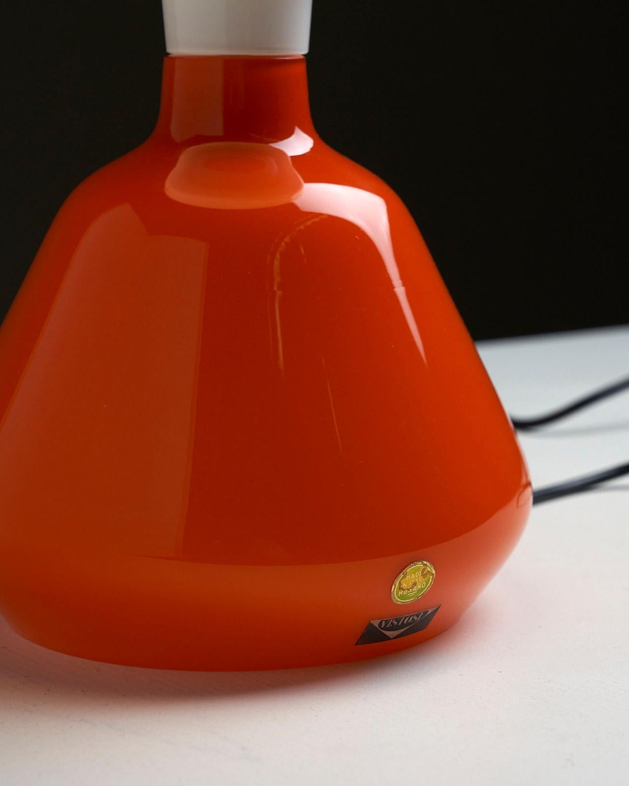 Mid-Century Modern Lampe de bureau à double verre de Peter Pelzel pour Vistosi en vente
