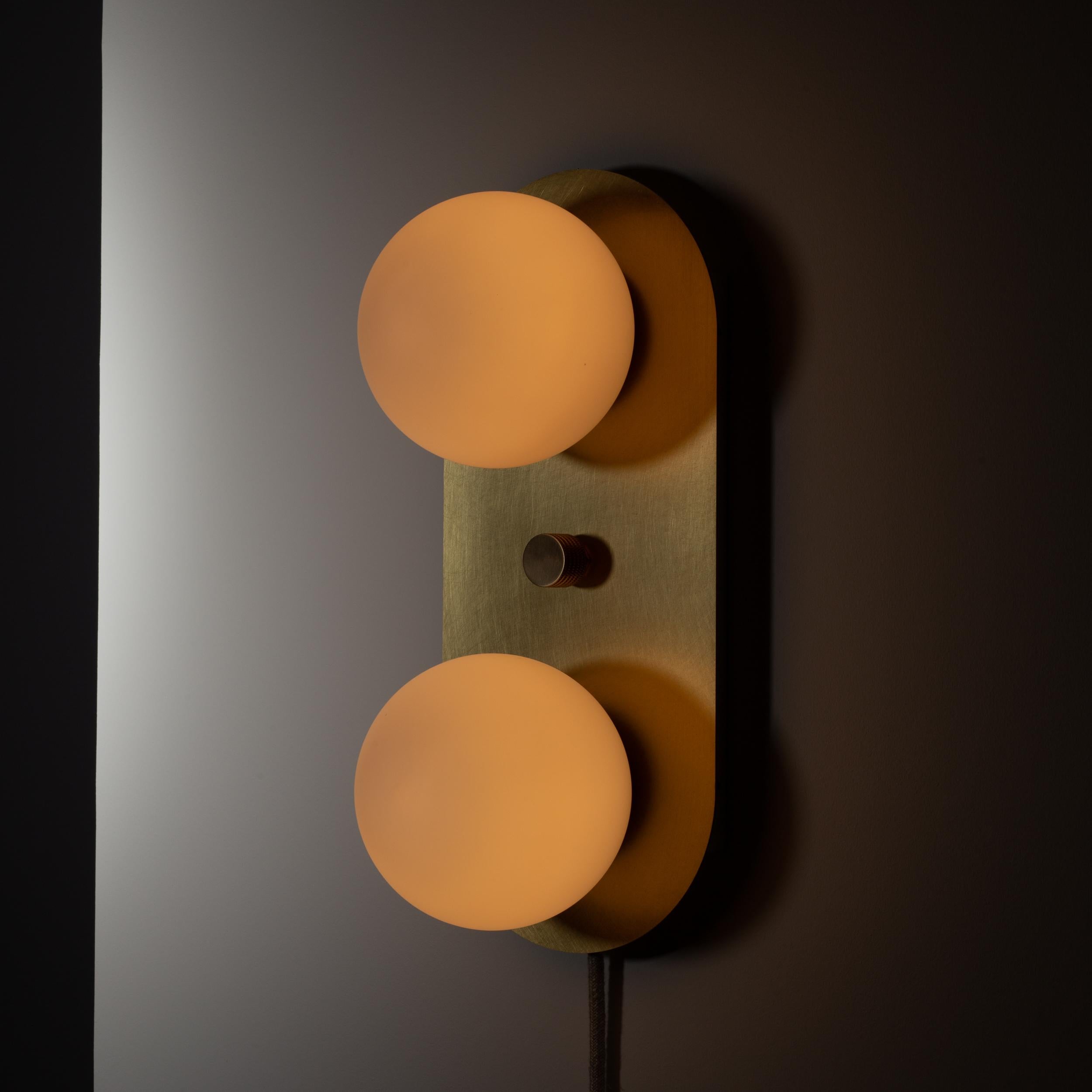 Hand-Crafted Double Globe Capsule Wall Light For Sale