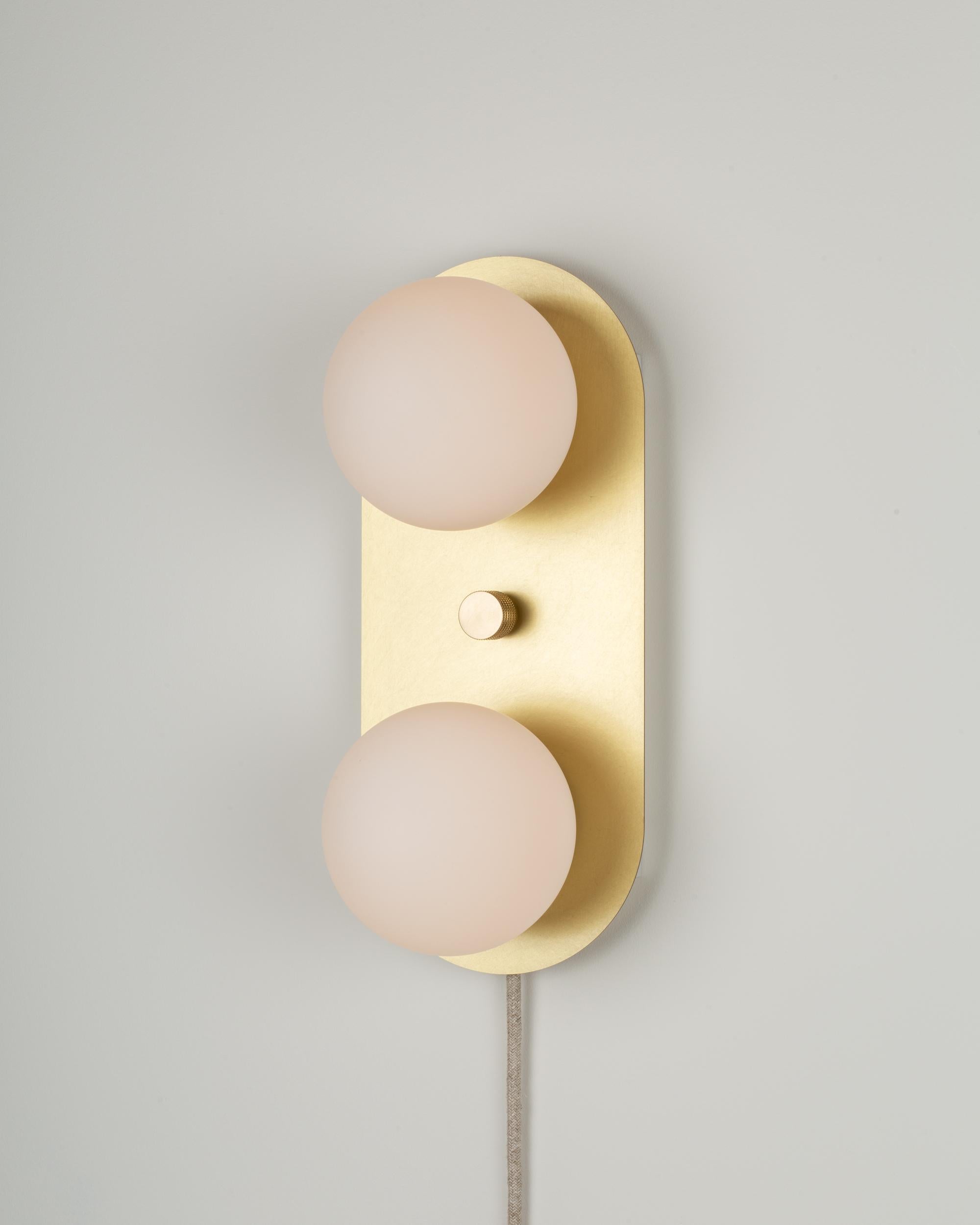 Contemporary Double Globe Capsule Wall Light For Sale
