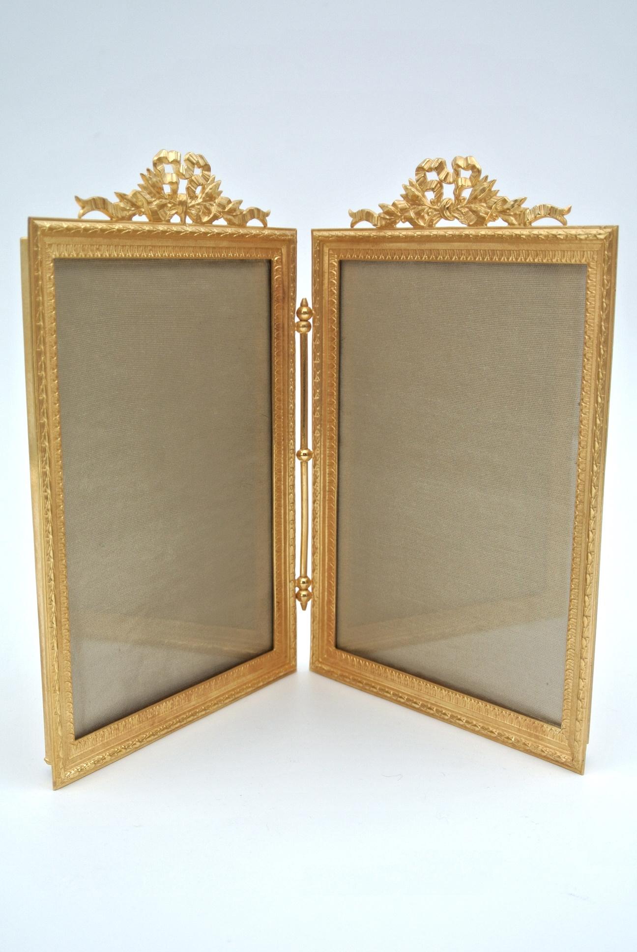 Double Golden Brass Frame, 19th Century 5