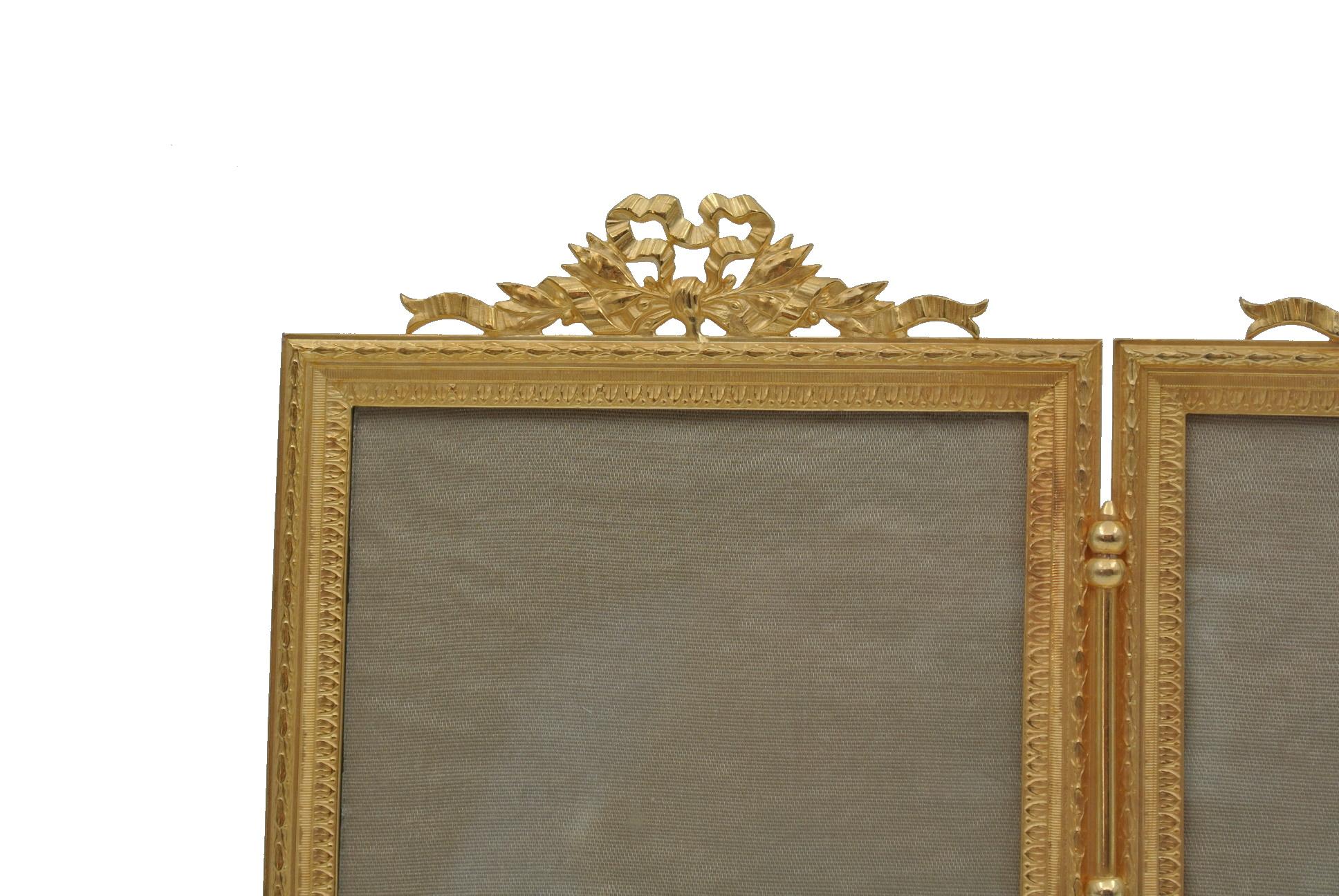 European Double Golden Brass Frame, 19th Century